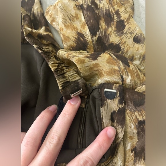 Focus By Shani Y2K Animal Print Skirt Tiered 14 Brown Tan - Picture 4 of 10